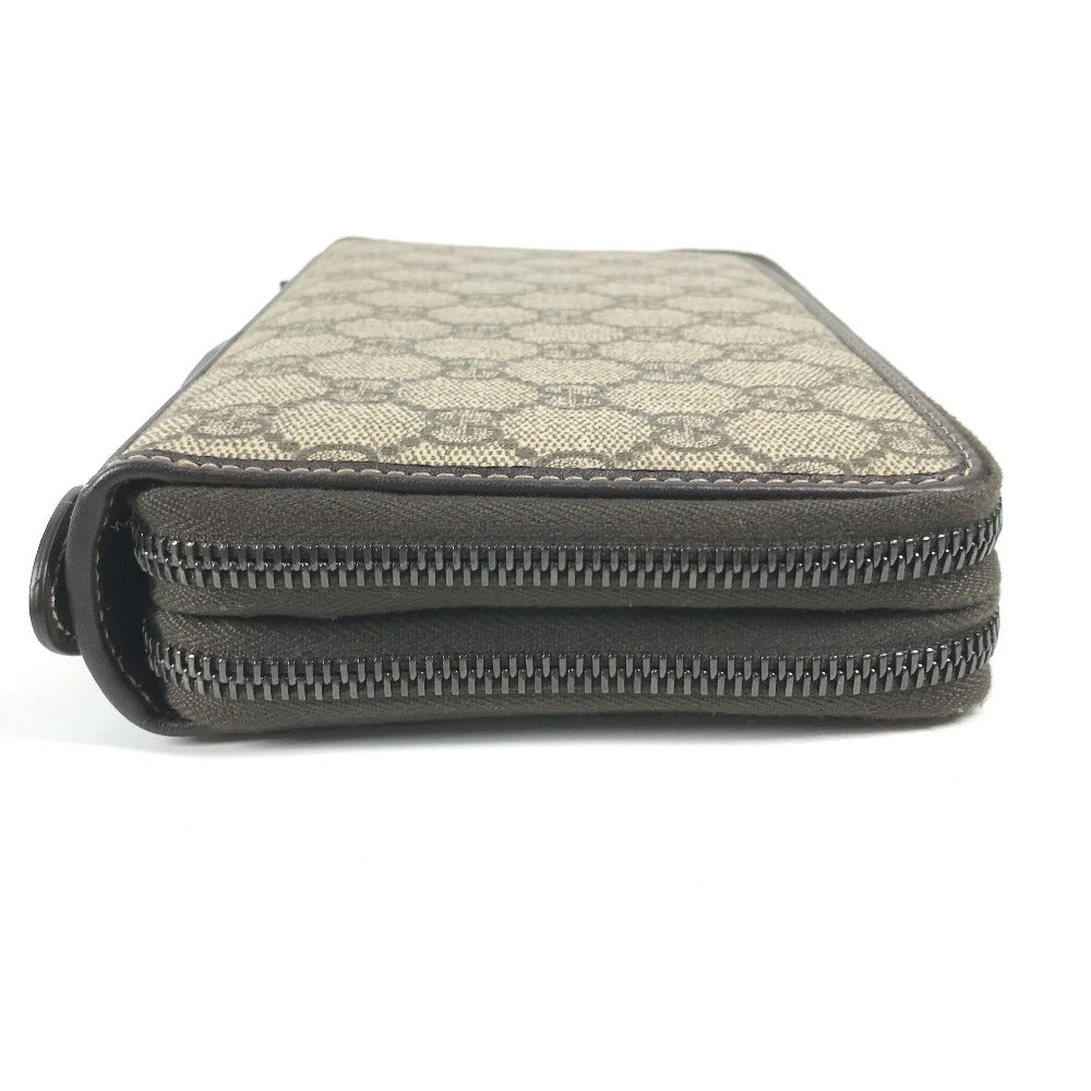 GUCCI Travel case 336298 GG Supreme Canvas Beige x brown GG Supreme Long Wallet Purse mens Used