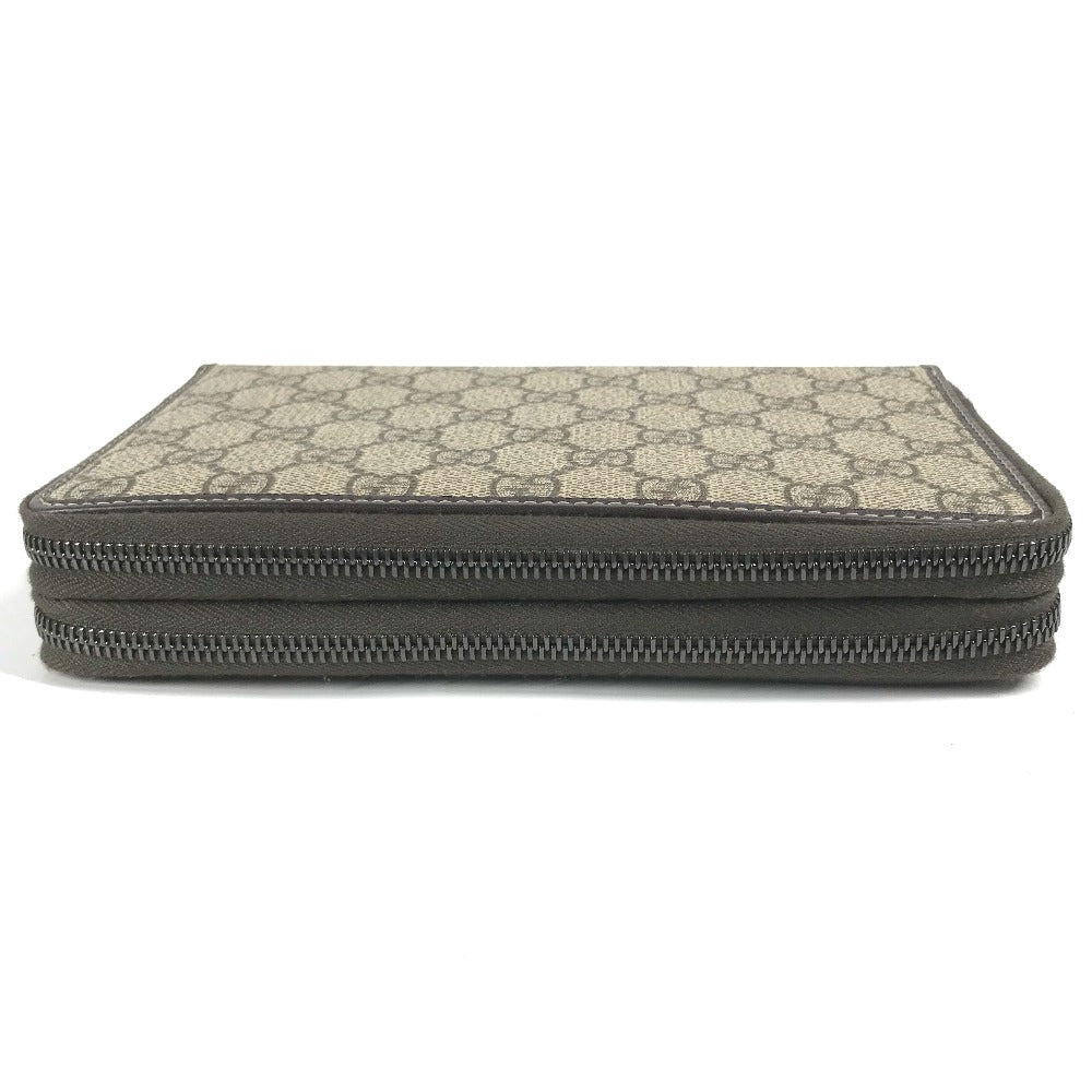 GUCCI Travel case 336298 GG Supreme Canvas Beige x brown GG Supreme Long Wallet Purse mens Used