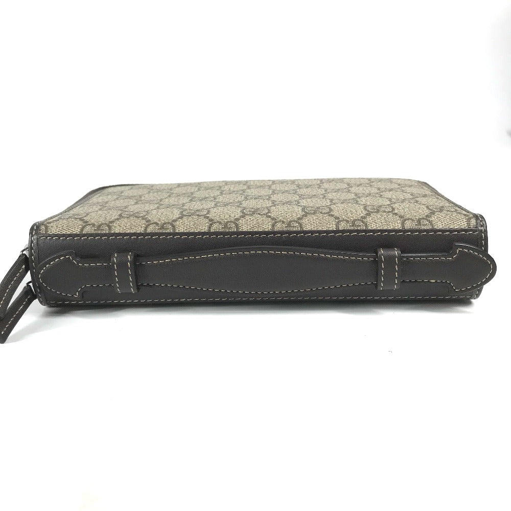 GUCCI Travel case 336298 GG Supreme Canvas Beige x brown GG Supreme Long Wallet Purse mens Used