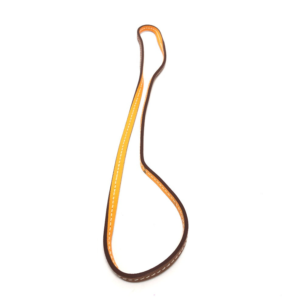 HERMES charm leather Brown Serie Apple AirTag air tag apple unisex(Unisex) Used