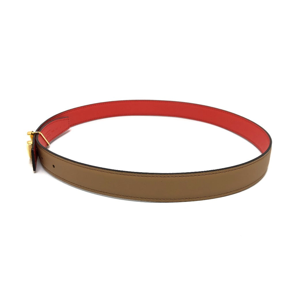 HERMES belt Swift, Epsom Brown x Orange type Constance Belt Buckle HDN Women 75 Used