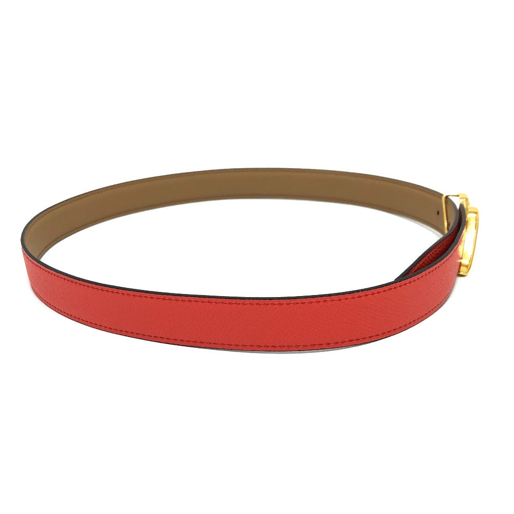 HERMES belt Swift, Epsom Brown x Orange type Constance Belt Buckle HDN Women 75 Used