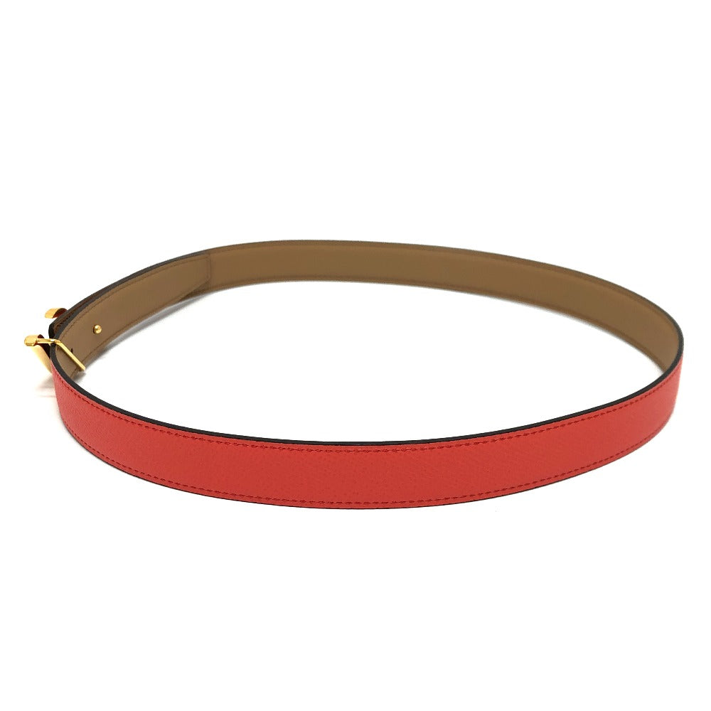 HERMES belt Swift, Epsom Brown x Orange type Constance Belt Buckle HDN Women 75 Used