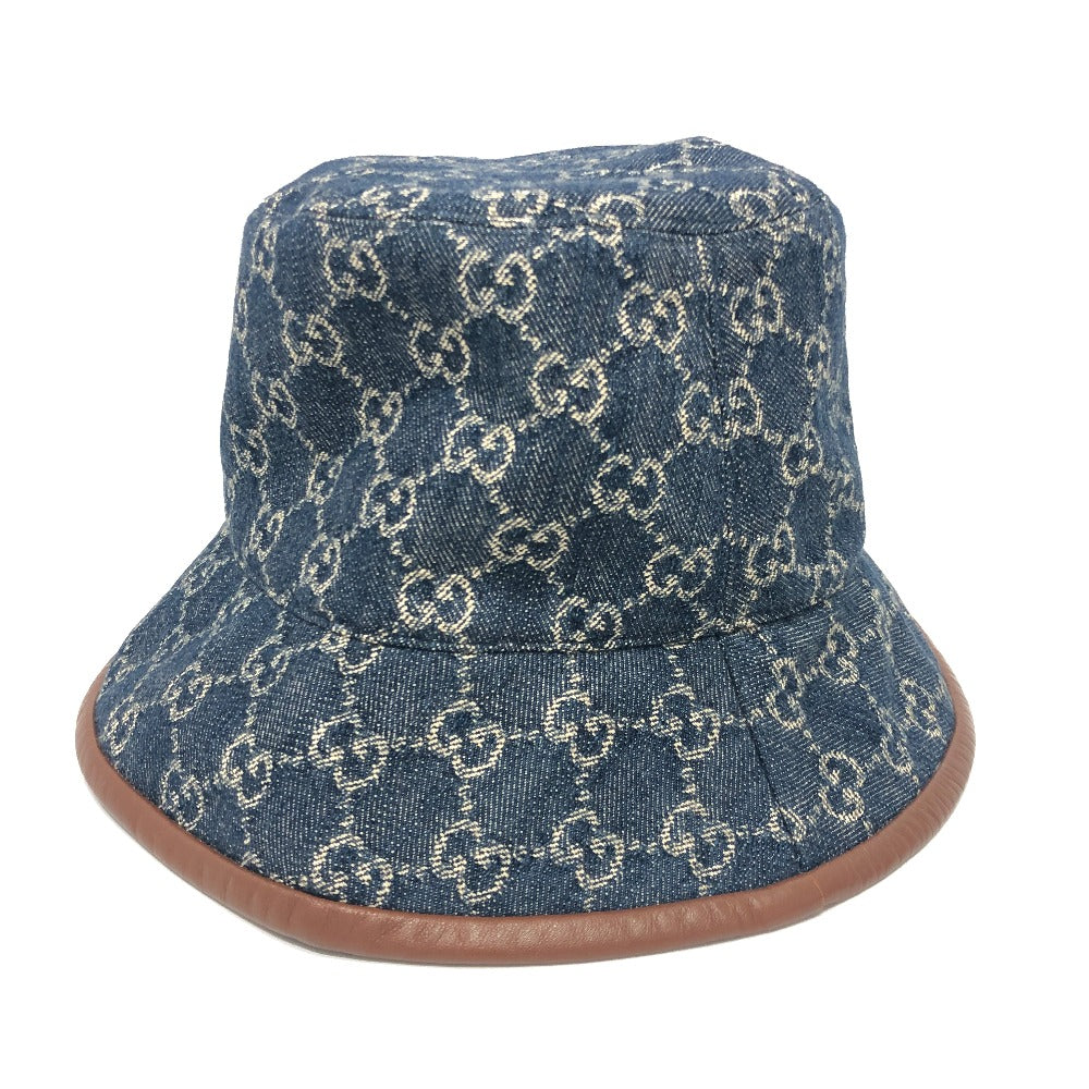 GUCCI hat 576371 cotton blue GG denim Women S Used