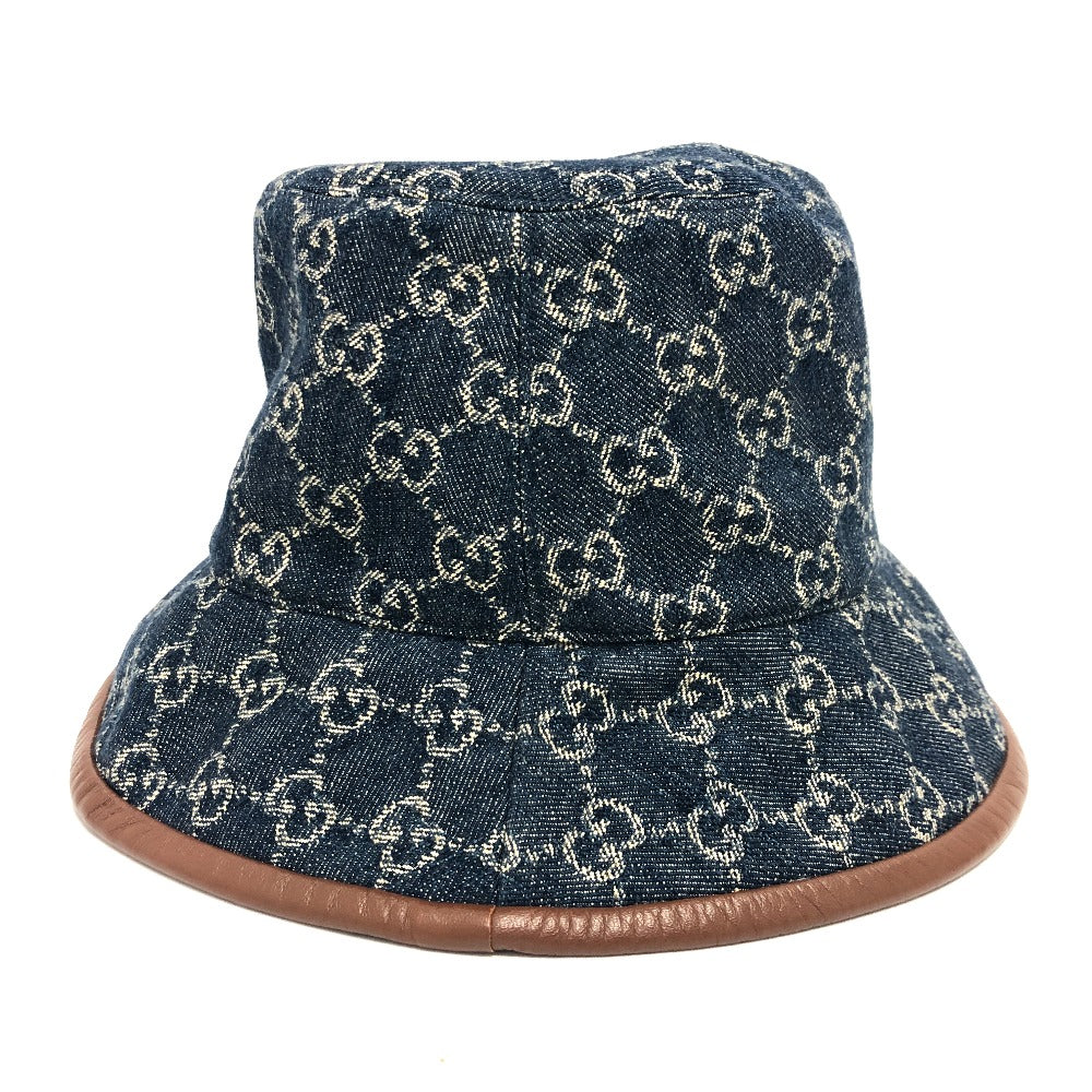 GUCCI hat 576371 cotton blue GG denim Women S Used