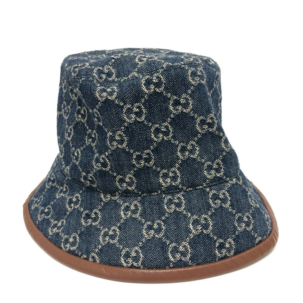 GUCCI hat 576371 cotton blue GG denim Women S Used