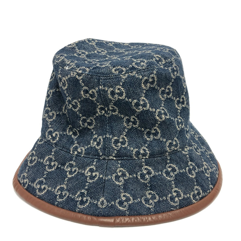 GUCCI hat 576371 cotton blue GG denim Women S Used