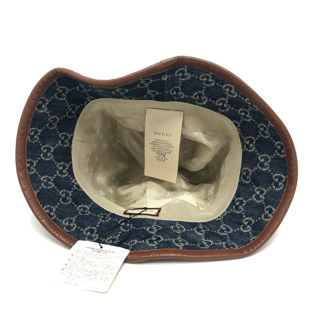 GUCCI hat 576371 cotton blue GG denim Women S Used
