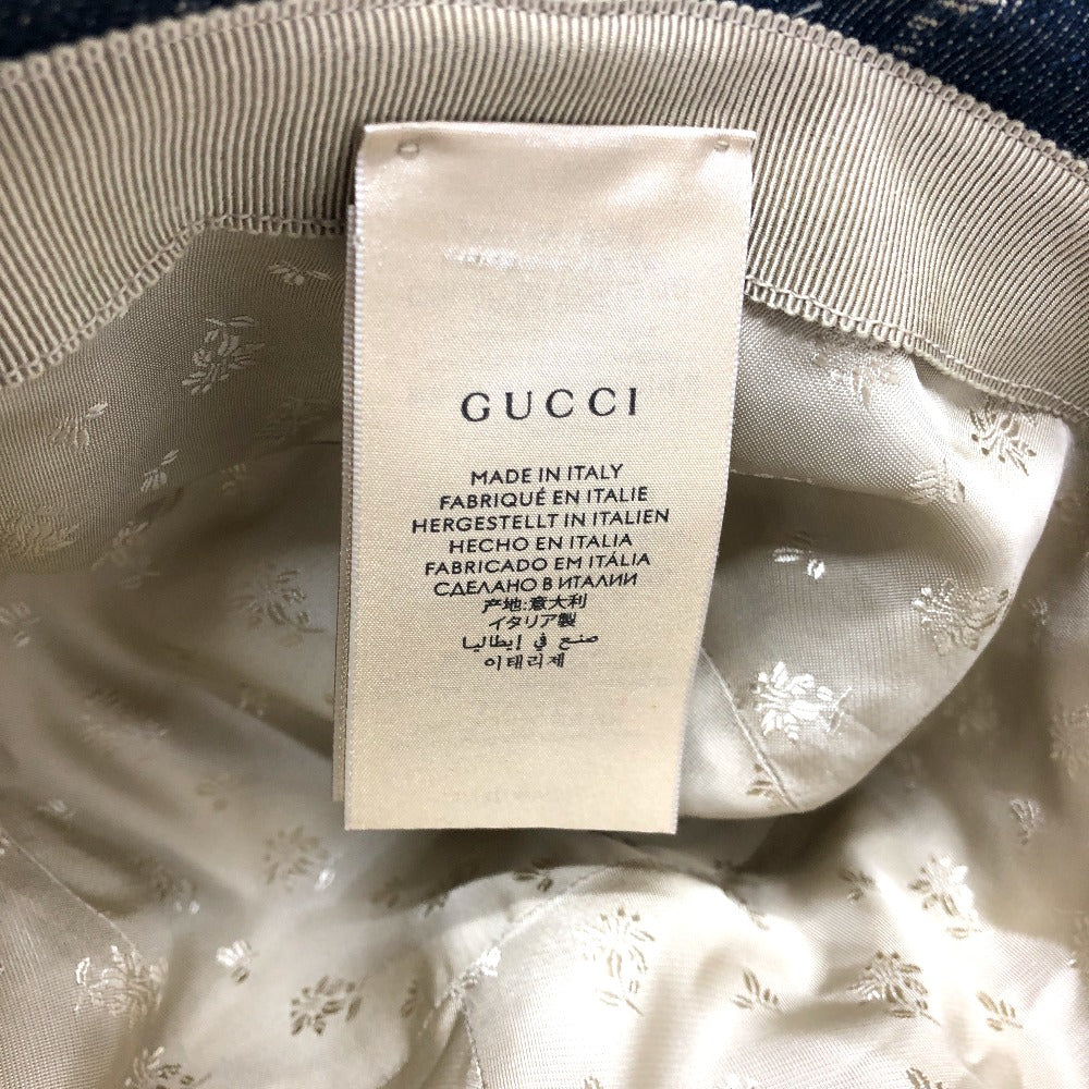 GUCCI hat 576371 cotton blue GG denim Women S Used