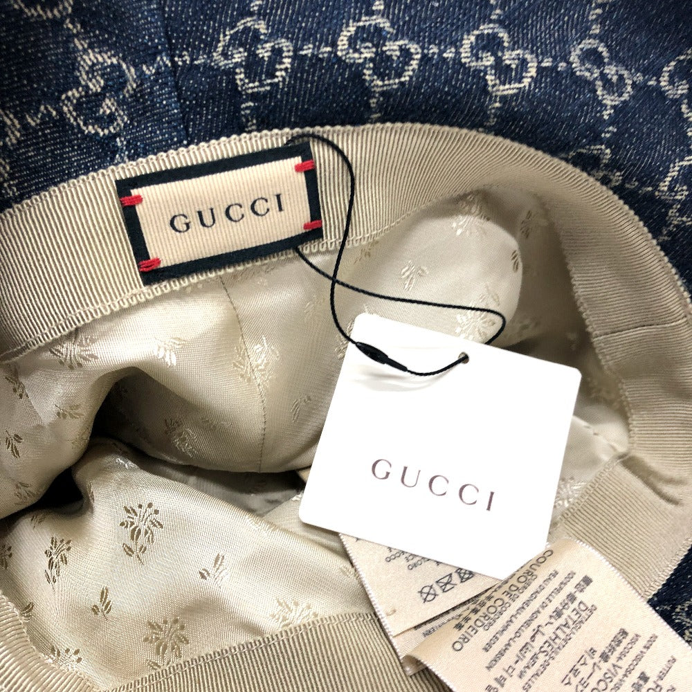 GUCCI hat 576371 cotton blue GG denim Women S Used