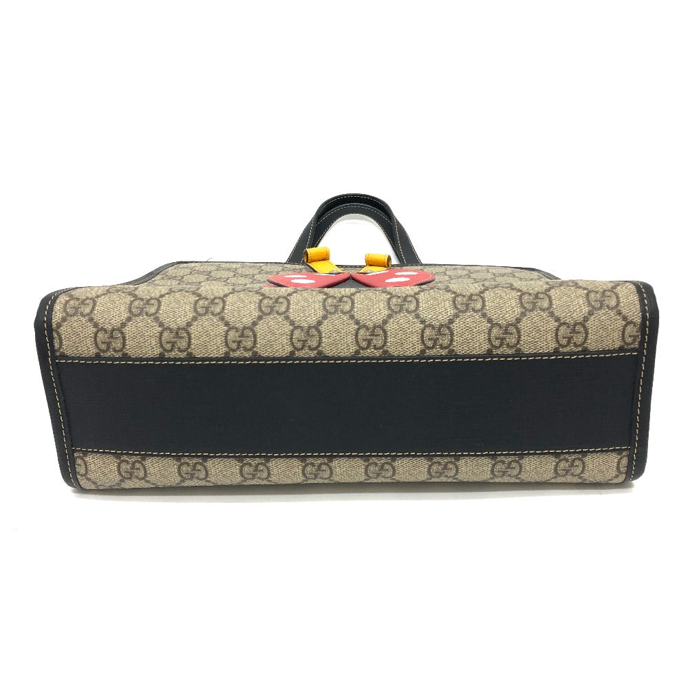 GUCCI Tote Bag 664083 GG Supreme canvas, leather Beige x red Chilled license GG Supreme Ladybug Women Used