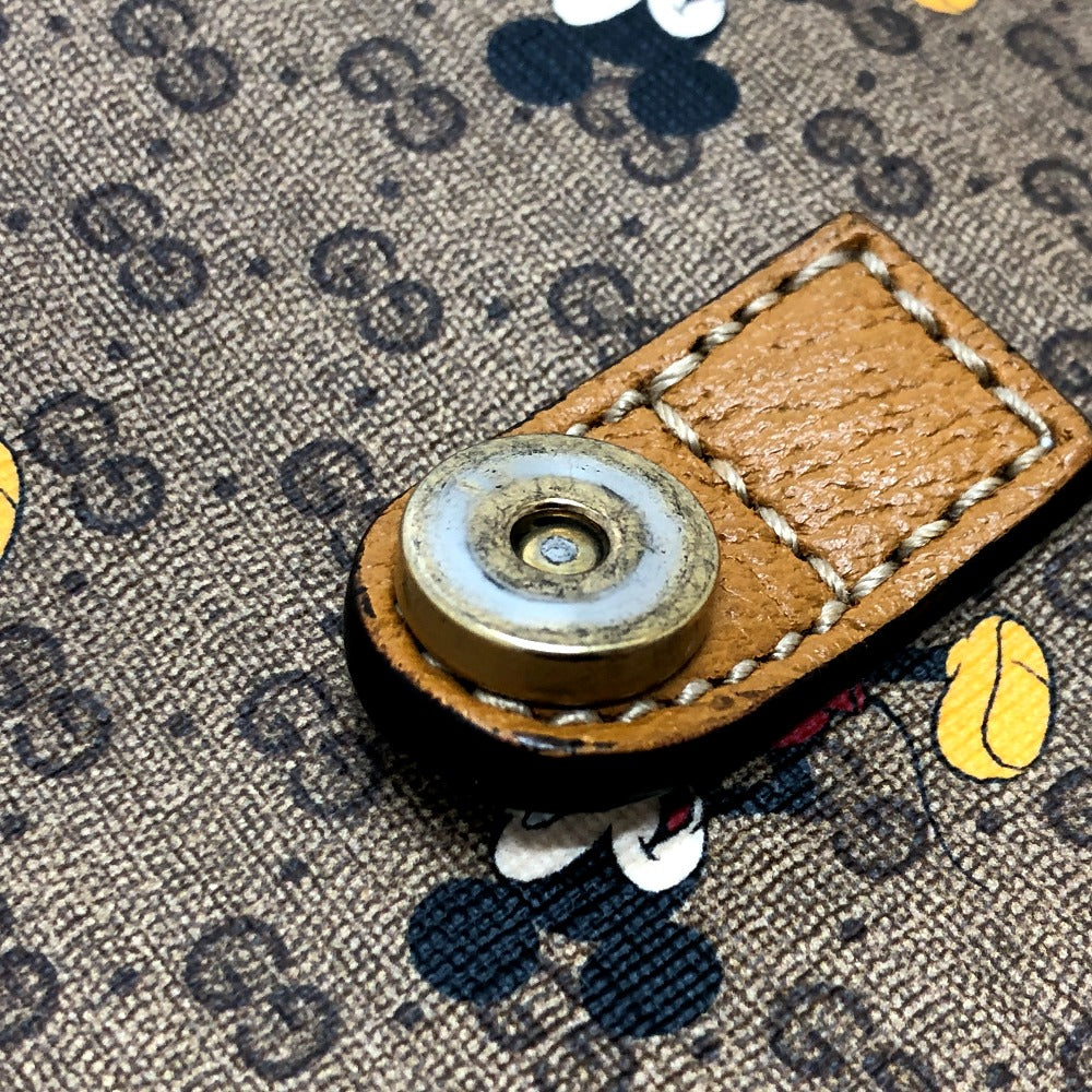 GUCCI Backpack 603898 PVC / Leather Beige x brown Mini GG Supreme Mickey Mouse DISNEY unisex(Unisex) Used