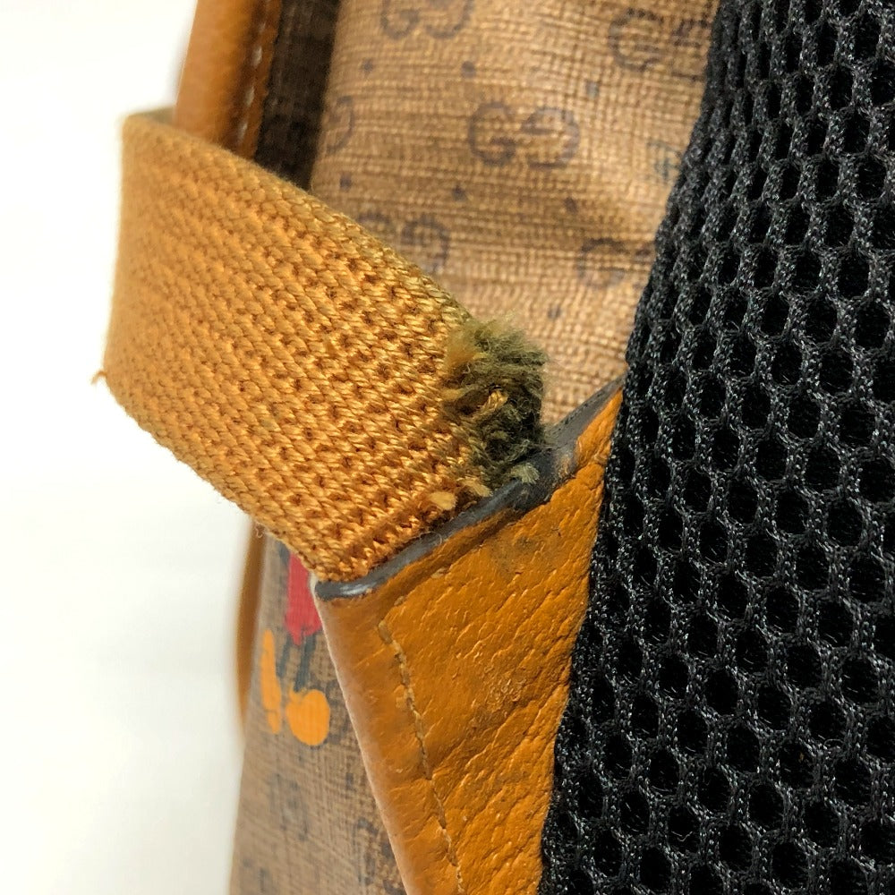 GUCCI Backpack 603898 PVC / Leather Beige x brown Mini GG Supreme Mickey Mouse DISNEY unisex(Unisex) Used