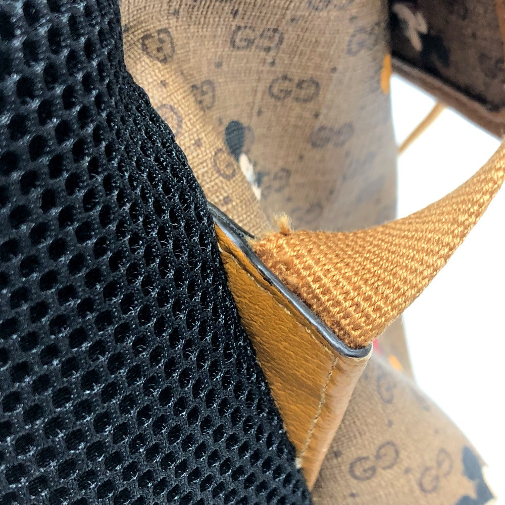 GUCCI Backpack 603898 PVC / Leather Beige x brown Mini GG Supreme Mickey Mouse DISNEY unisex(Unisex) Used