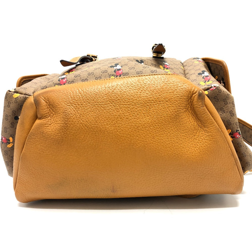GUCCI Backpack 603898 PVC / Leather Beige x brown Mini GG Supreme Mickey Mouse DISNEY unisex(Unisex) Used