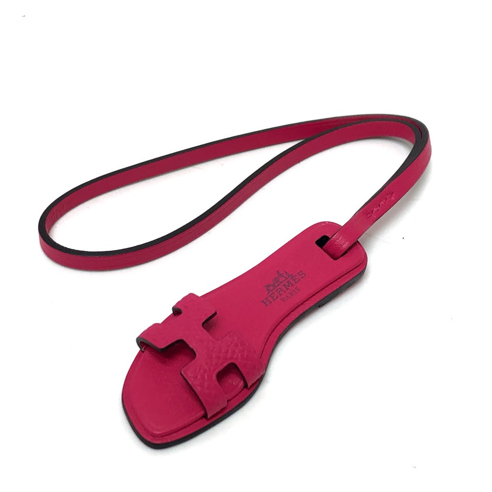 HERMES charm Epsom pink Sandals Oran Nano Monochrome Women Used