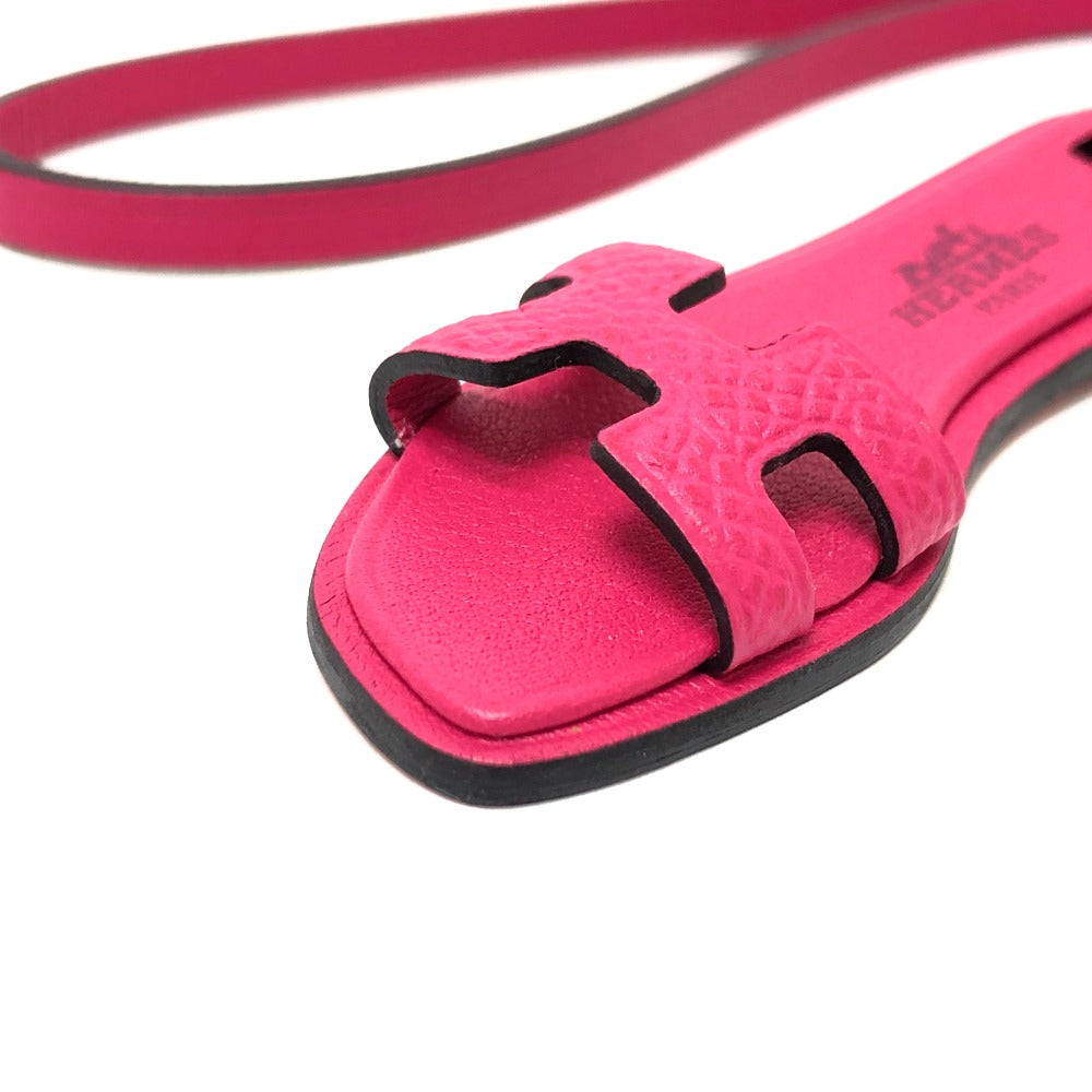 HERMES charm Epsom pink Sandals Oran Nano Monochrome Women Used