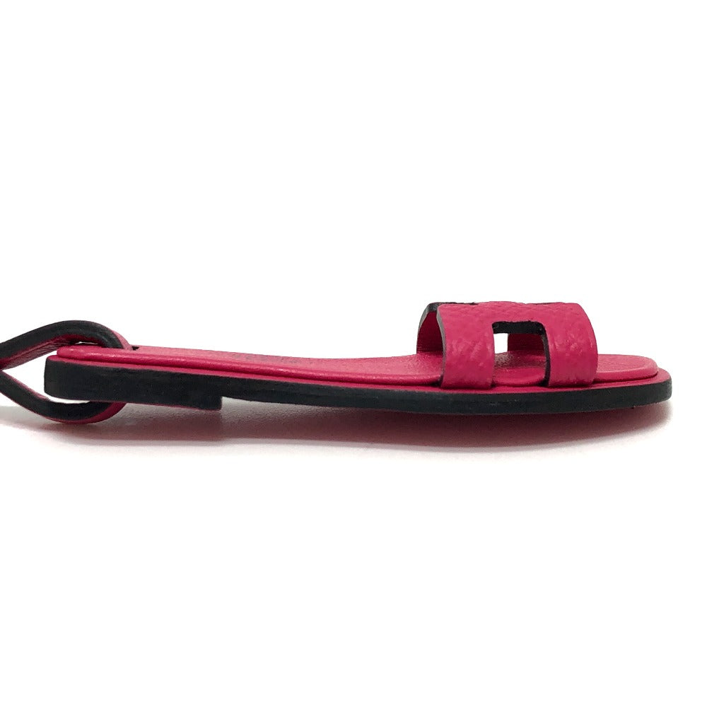 HERMES charm Epsom pink Sandals Oran Nano Monochrome Women Used