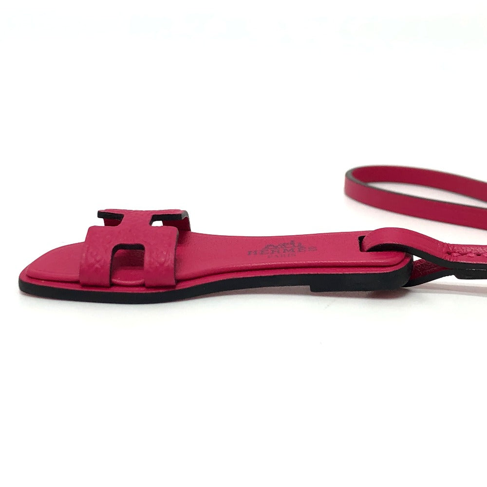 HERMES charm Epsom pink Sandals Oran Nano Monochrome Women Used