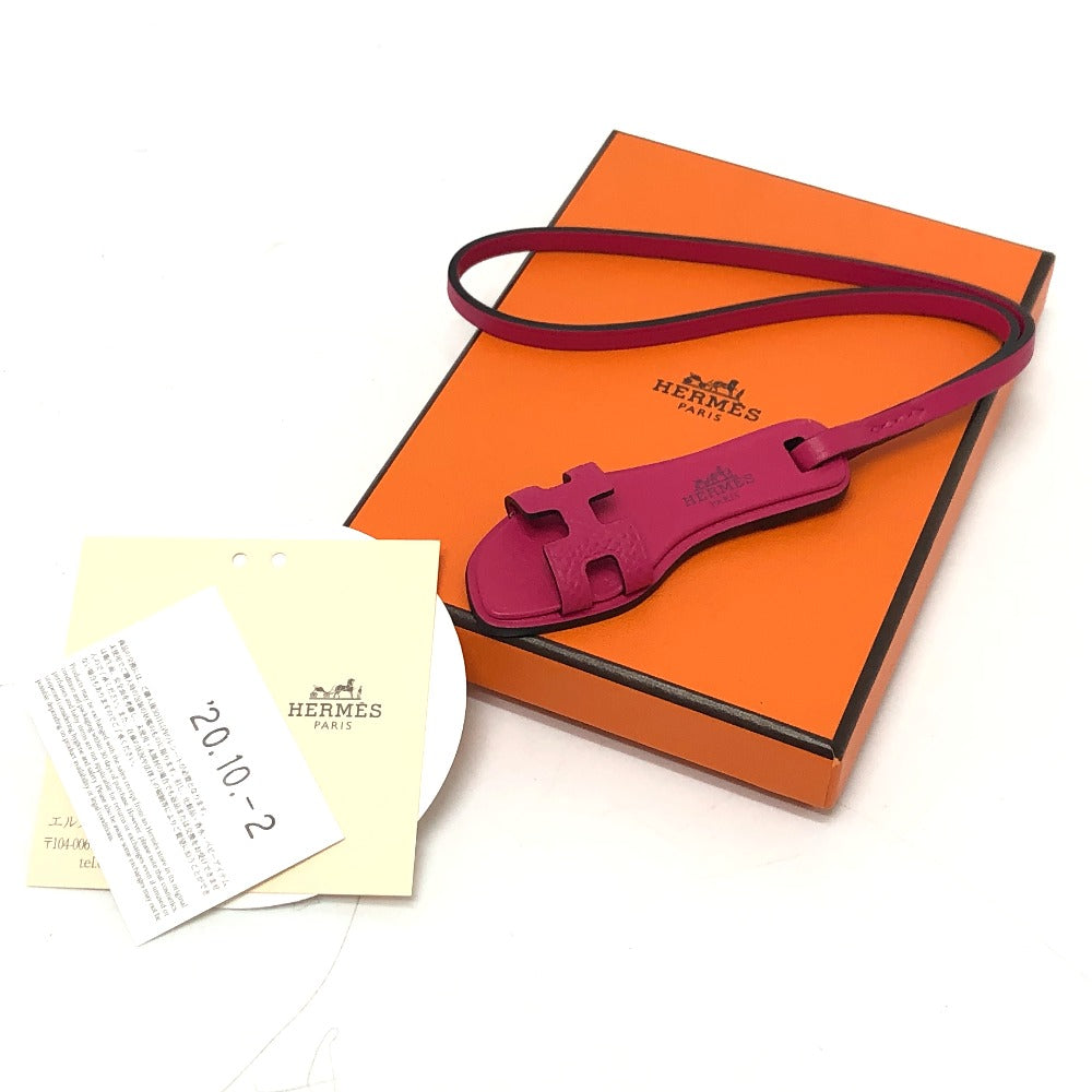 HERMES charm Epsom pink Sandals Oran Nano Monochrome Women Used