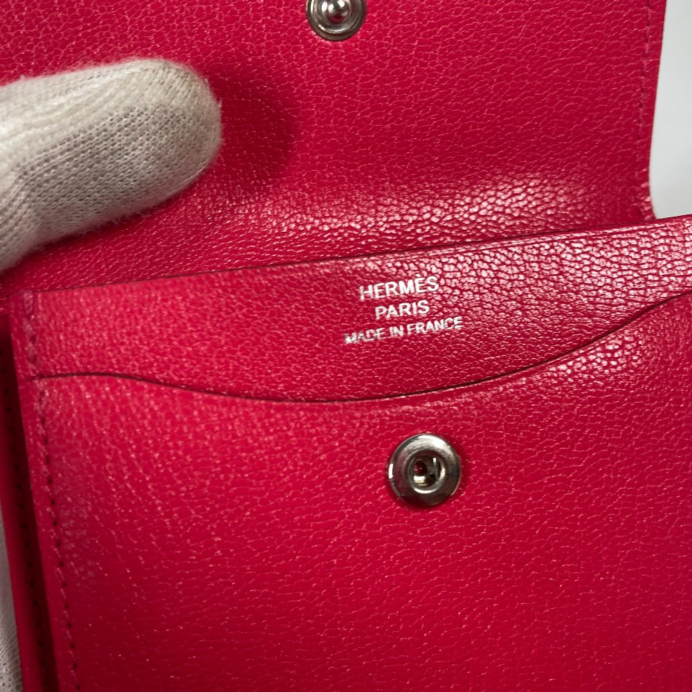HERMES Folded wallet Shave pink Serie illiard compact Women Used