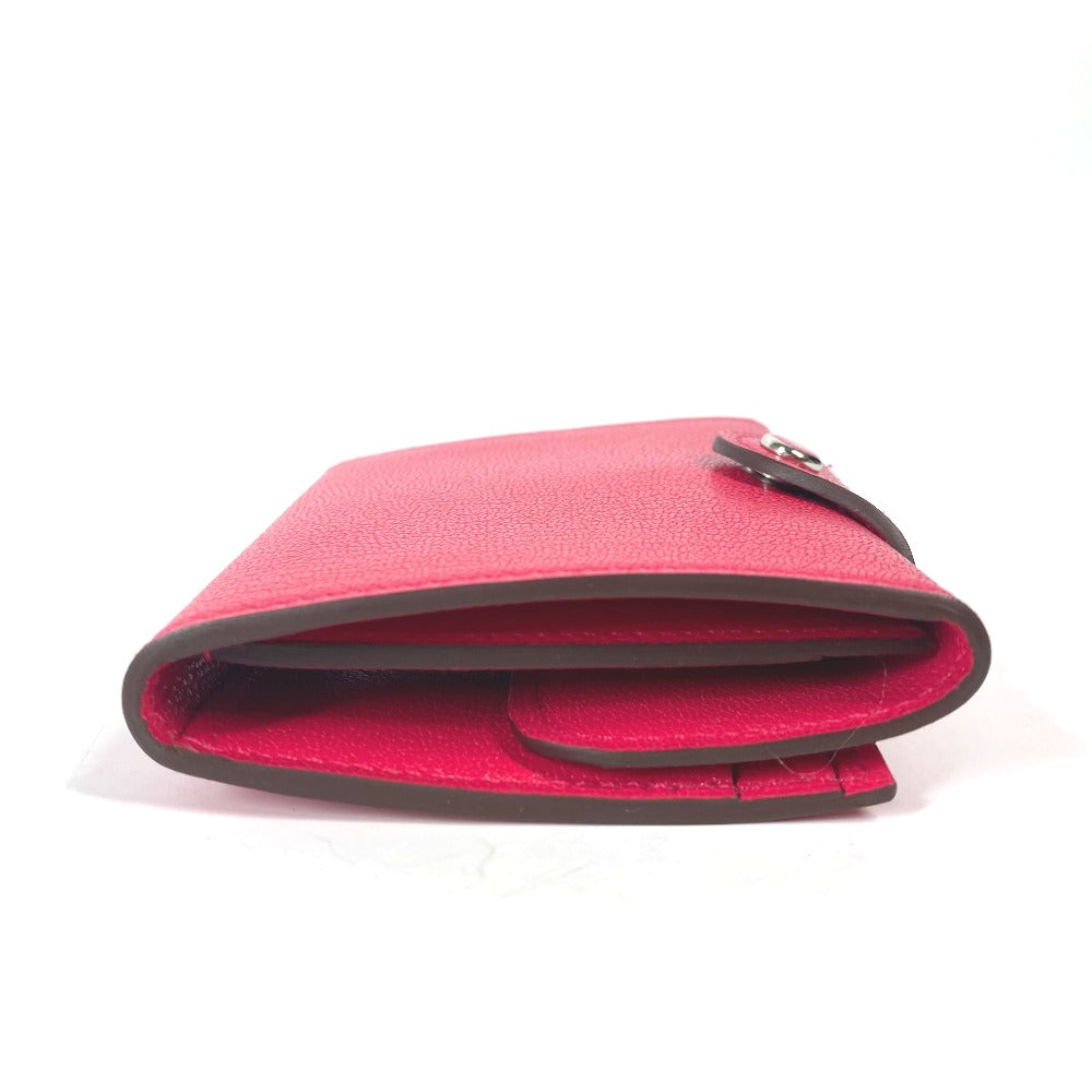 HERMES Folded wallet Shave pink Serie illiard compact Women Used