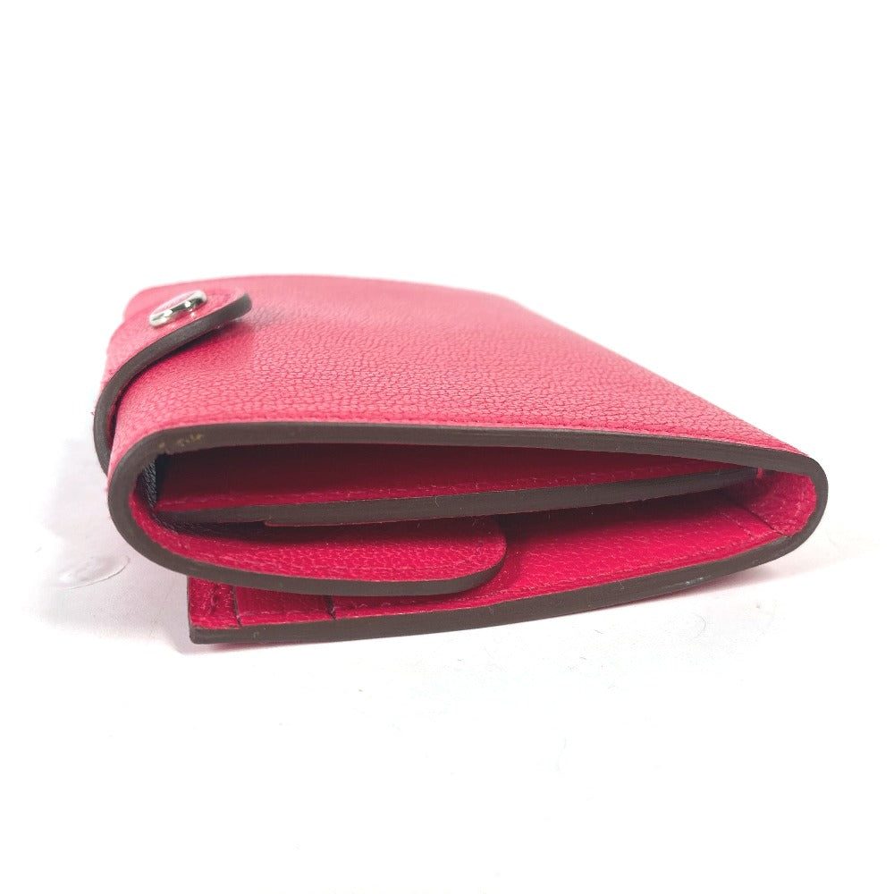 HERMES Folded wallet Shave pink Serie illiard compact Women Used