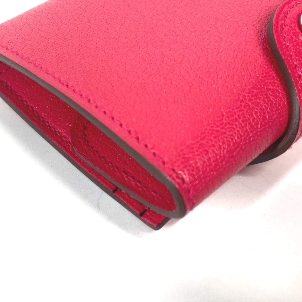 HERMES Folded wallet Shave pink Serie illiard compact Women Used