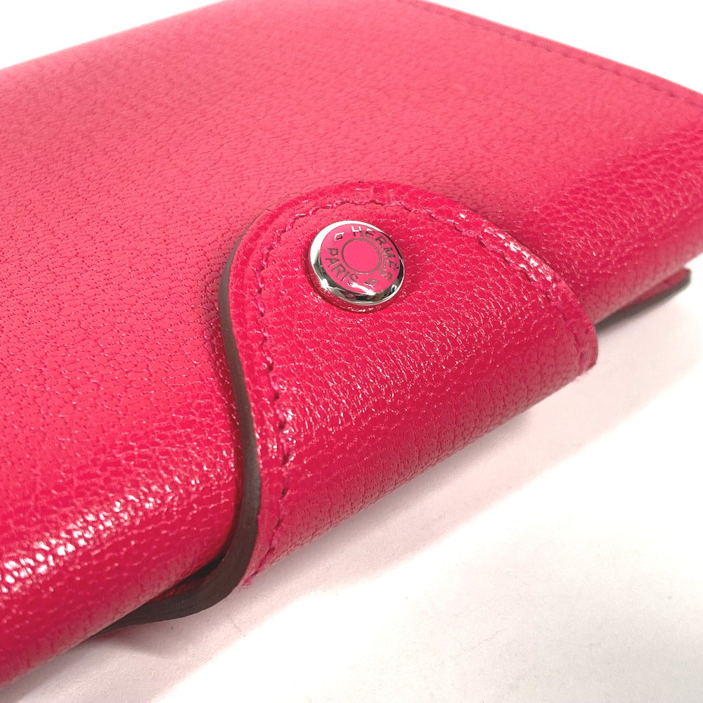 HERMES Folded wallet Shave pink Serie illiard compact Women Used