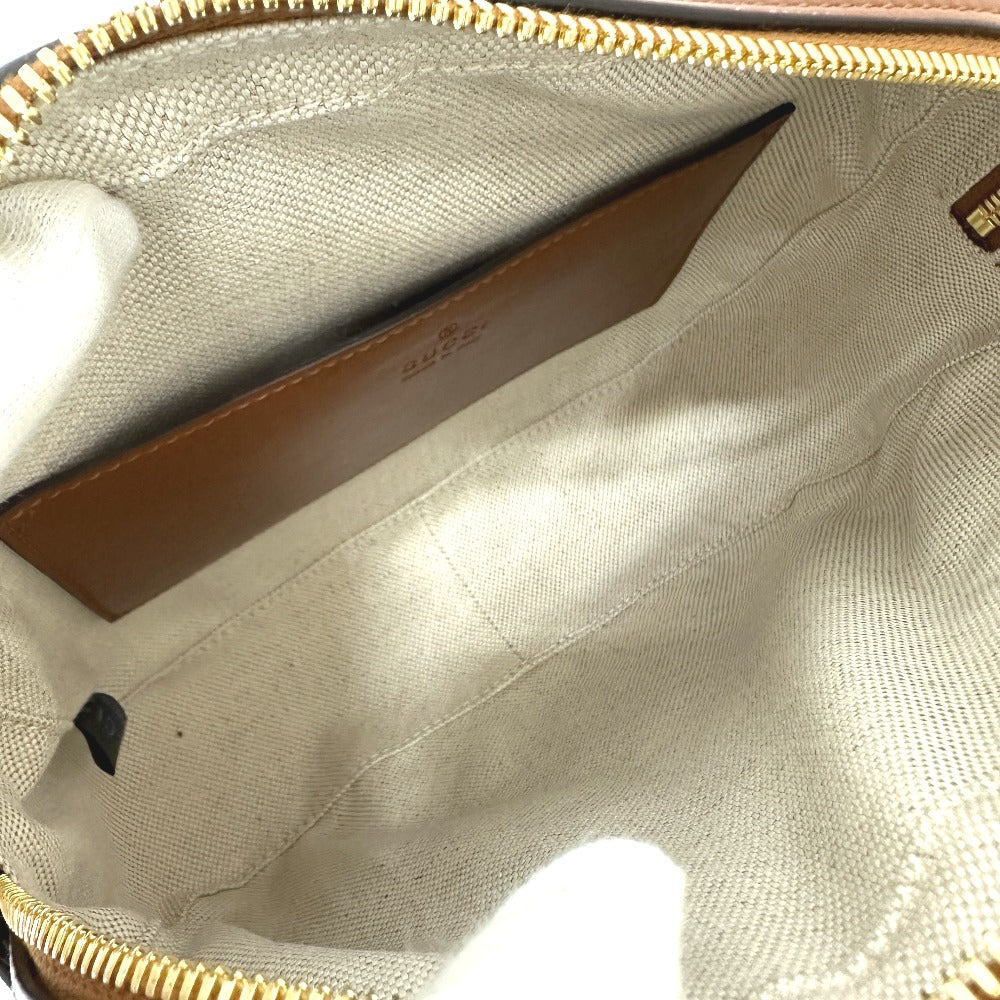 GUCCI Shoulder Bag 702234 leather Brown GG Matelasse Double G Small Women Used