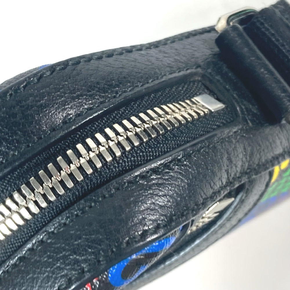 GUCCI Shoulder Bag 598103 leather Black x multicolor GG psychedelic Crossbody unisex(Unisex) Used