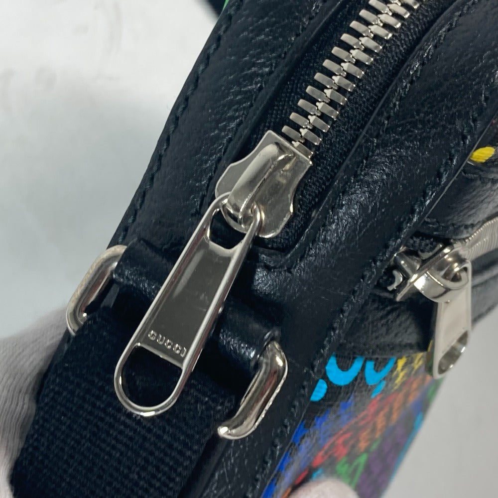 GUCCI Shoulder Bag 598103 leather Black x multicolor GG psychedelic Crossbody unisex(Unisex) Used