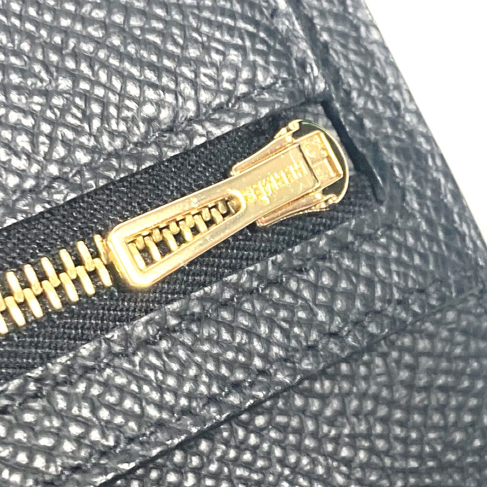 HERMES Folded wallet Epsom black H logo BEAN Compact Women Used
