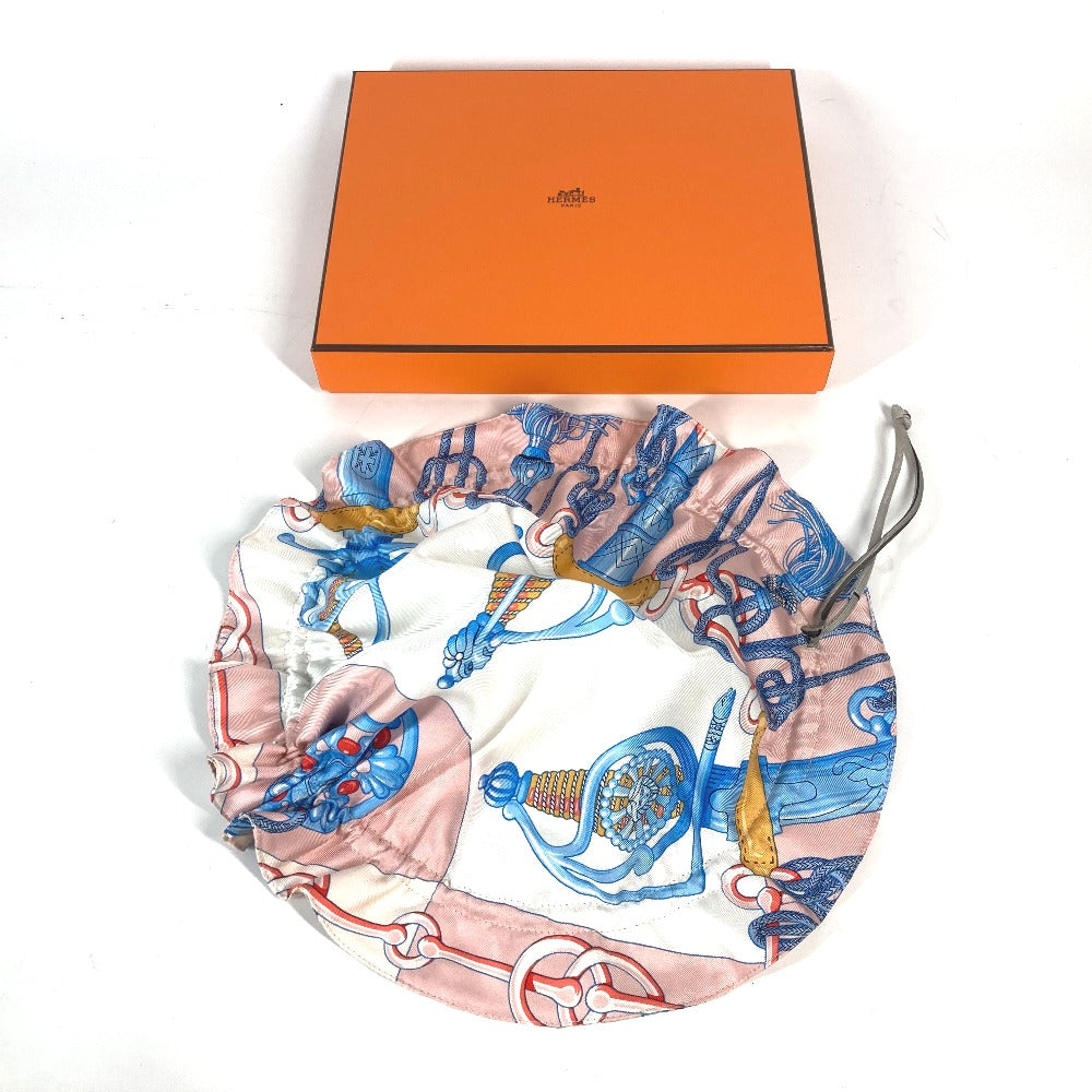 HERMES Pouch silk pink Drawstring pouch Petith Women Used