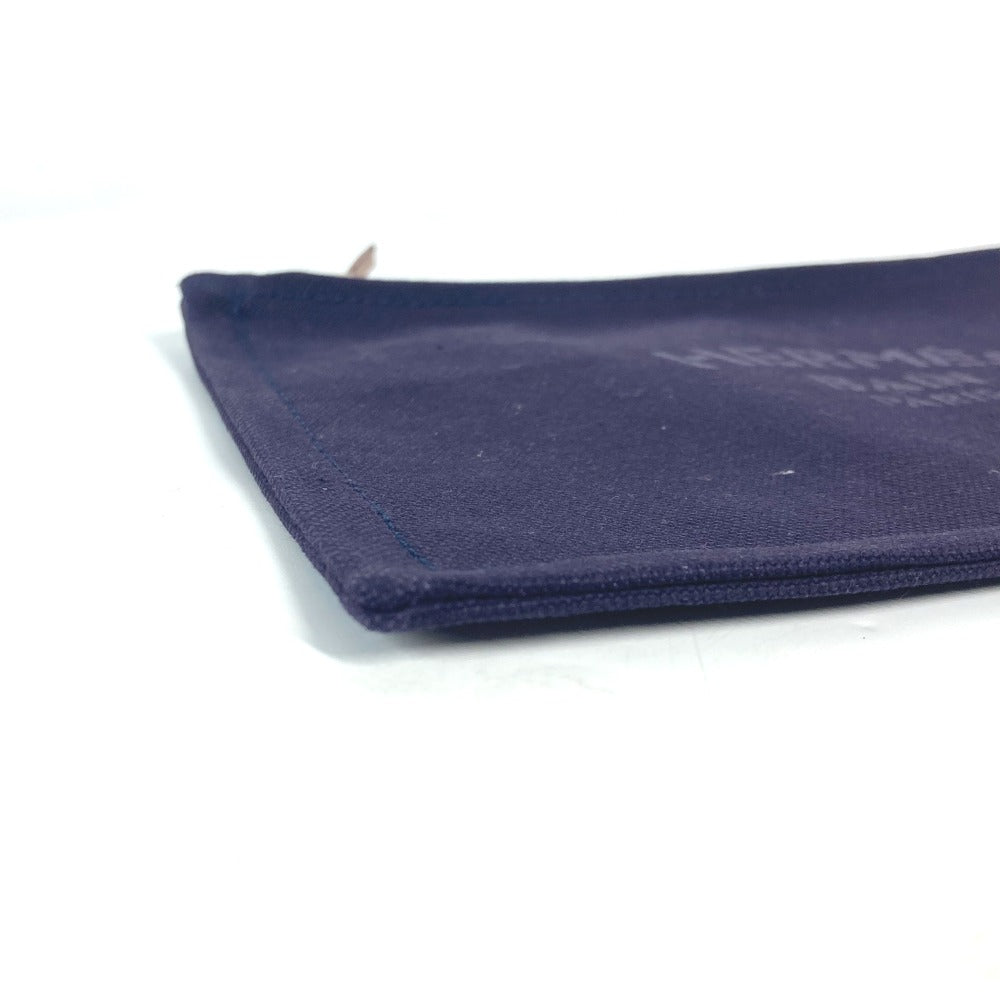 HERMES Pouch cotton Navy logo flat Yachting PM unisex(Unisex) Used
