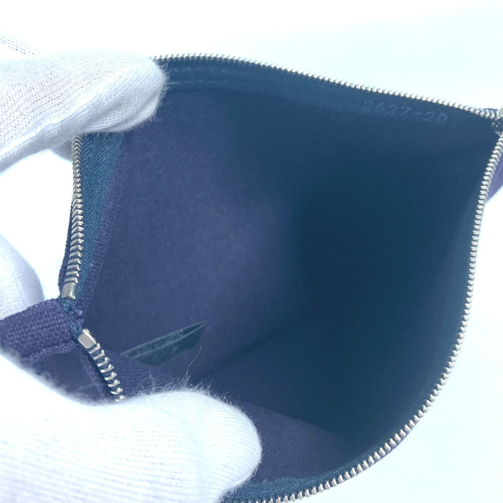 HERMES Pouch cotton Navy logo flat Yachting PM unisex(Unisex) Used