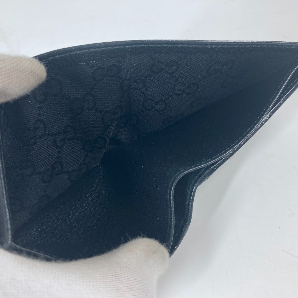 GUCCI Folded wallet 700464 leather black Mini wallet Horsebit mens Used
