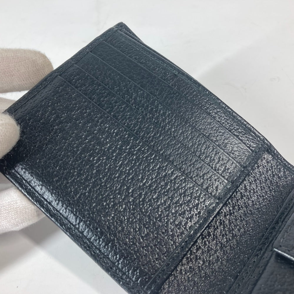GUCCI Folded wallet 700464 leather black Mini wallet Horsebit mens Used