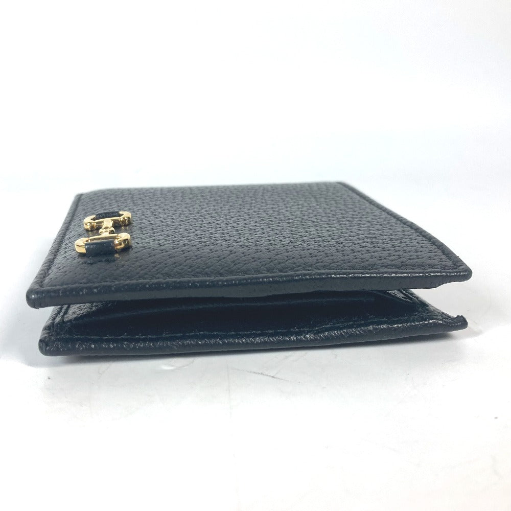 GUCCI Folded wallet 700464 leather black Mini wallet Horsebit mens Used