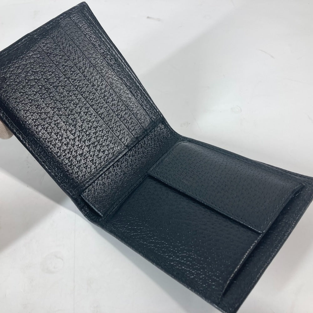GUCCI Folded wallet 700464 leather black Mini wallet Horsebit mens Used