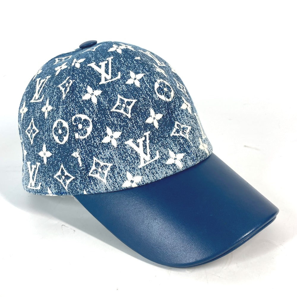 LOUIS VUITTON cap M77437 cotton blue Monogram denim textile M
