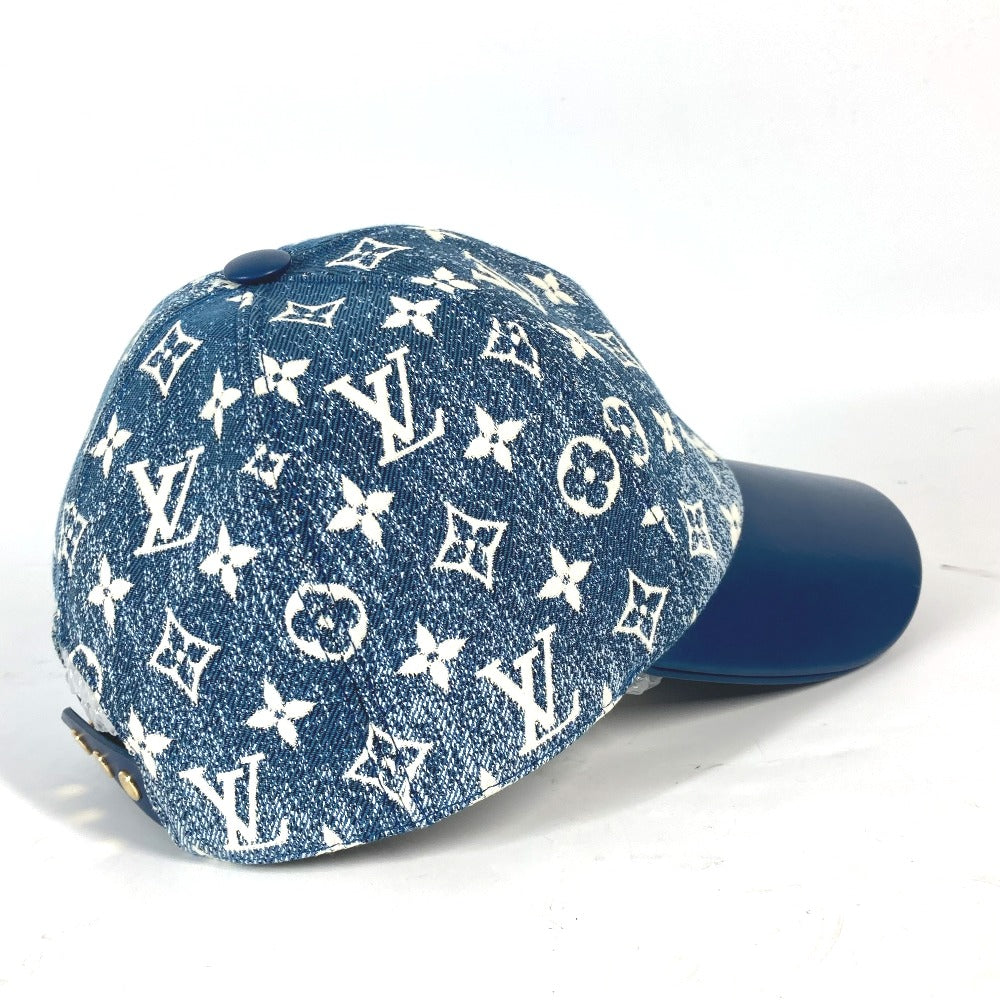 LOUIS VUITTON cap M77437 cotton blue Monogram denim textile M