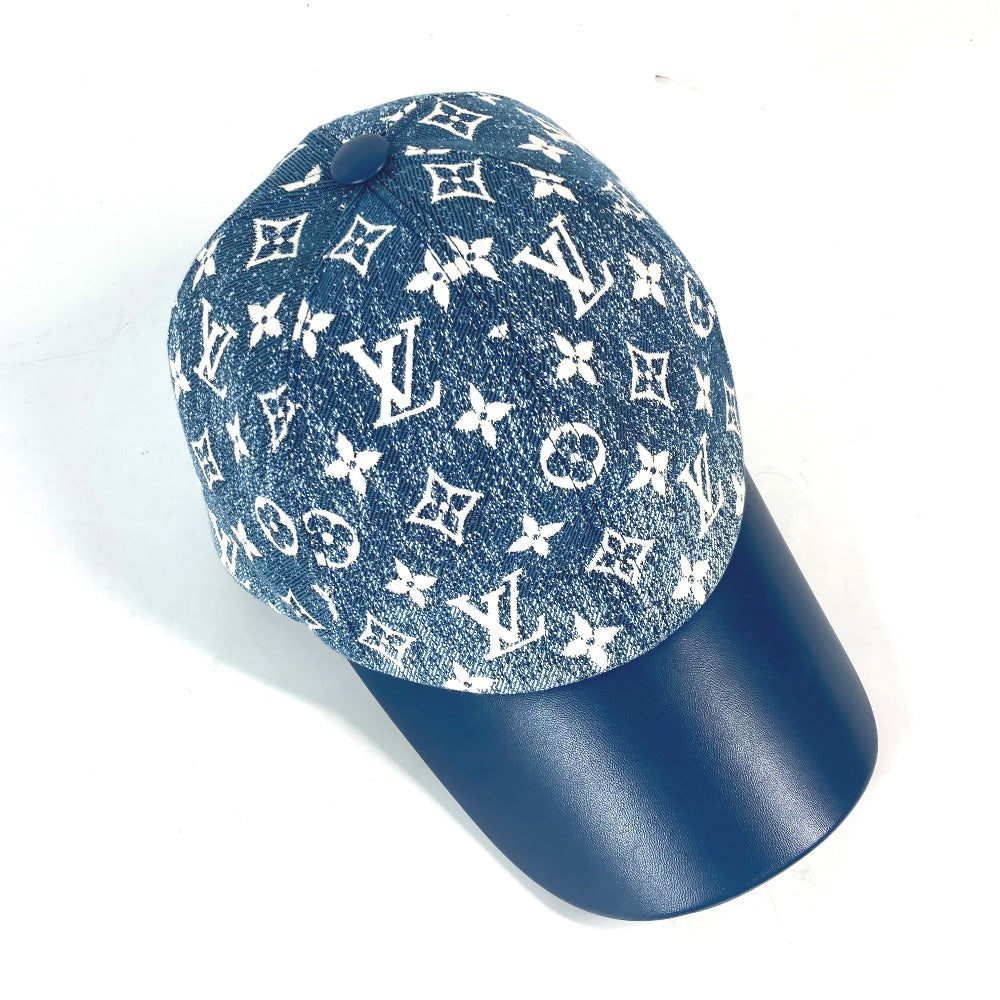 LOUIS VUITTON cap M77437 cotton blue Monogram denim textile M