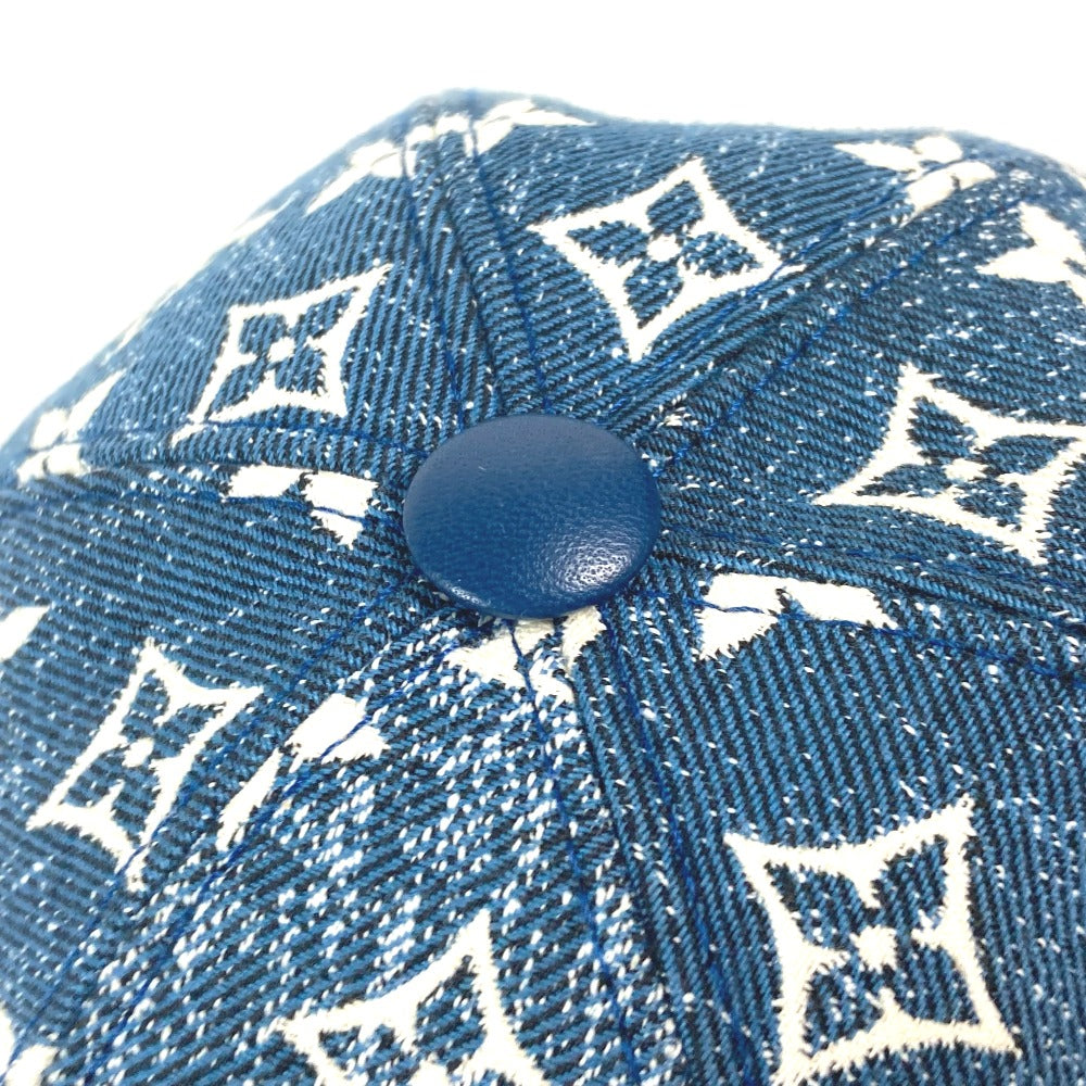 LOUIS VUITTON cap M77437 cotton blue Monogram denim textile M