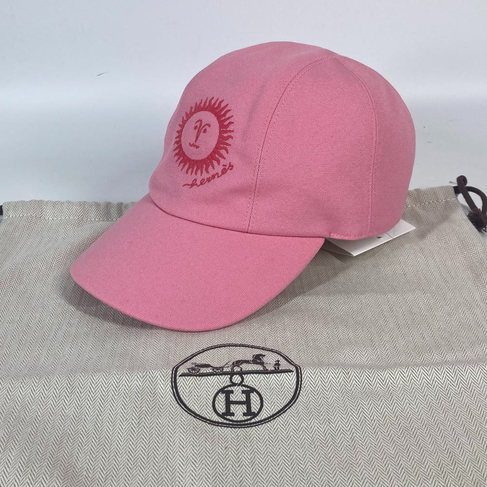 HERMES cap H23100N cotton pink Sun Series Button Davis Sunshine 57
