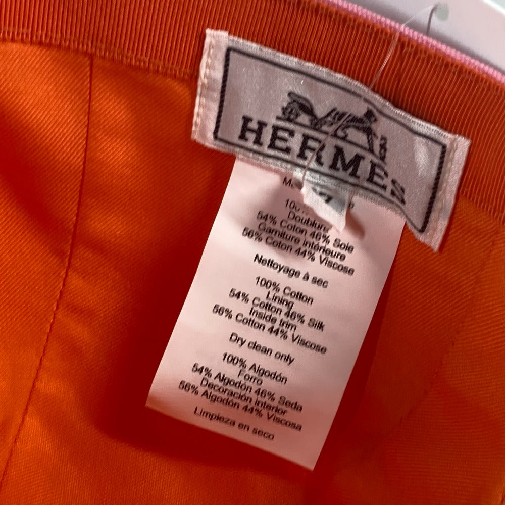 HERMES cap H23100N cotton pink Sun Series Button Davis Sunshine 57