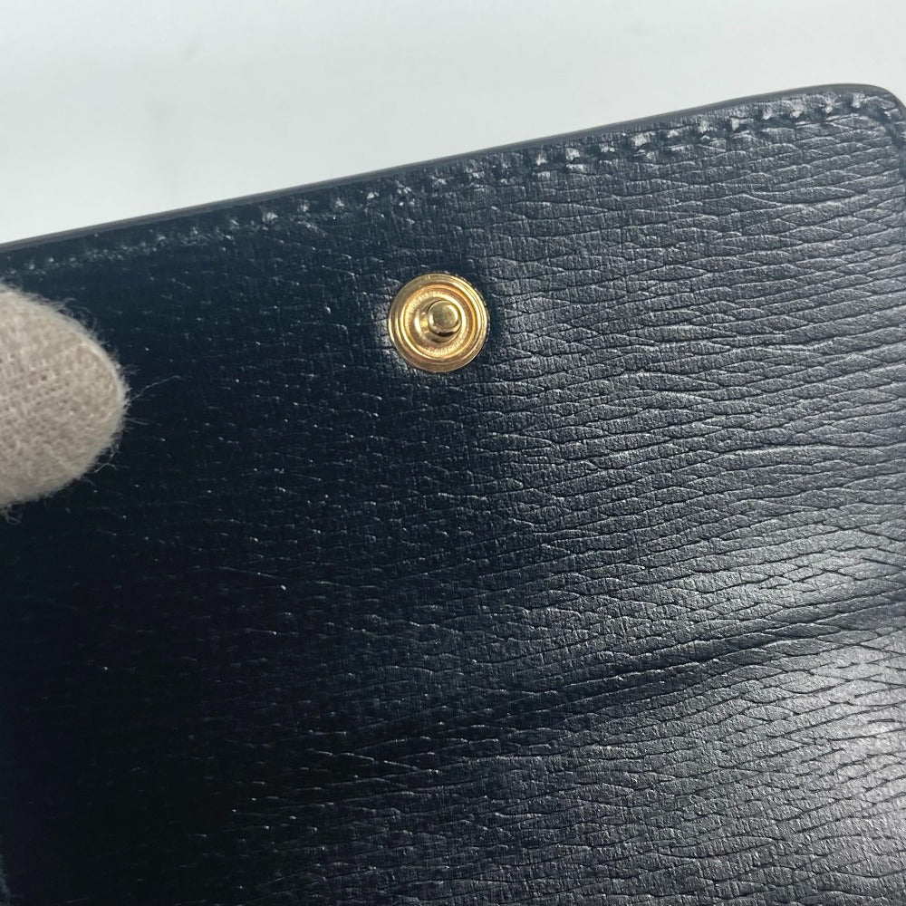 GUCCI Trifold wallet 790100 leather black logo Script Wallet Women Used