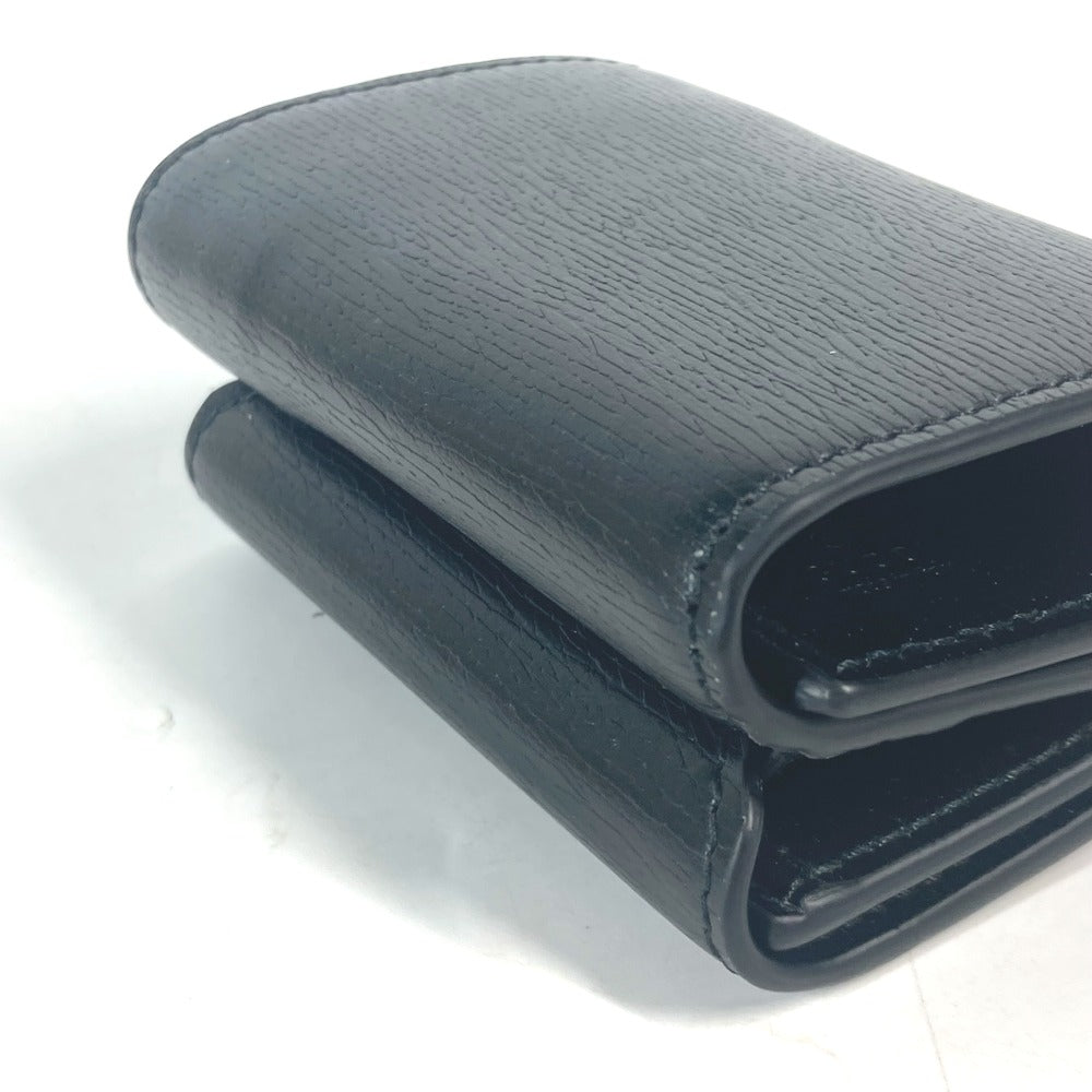 GUCCI Trifold wallet 790100 leather black logo Script Wallet Women Used