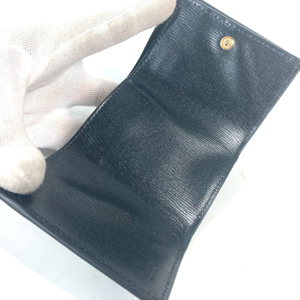 GUCCI Trifold wallet 790100 leather black logo Script Wallet Women Used