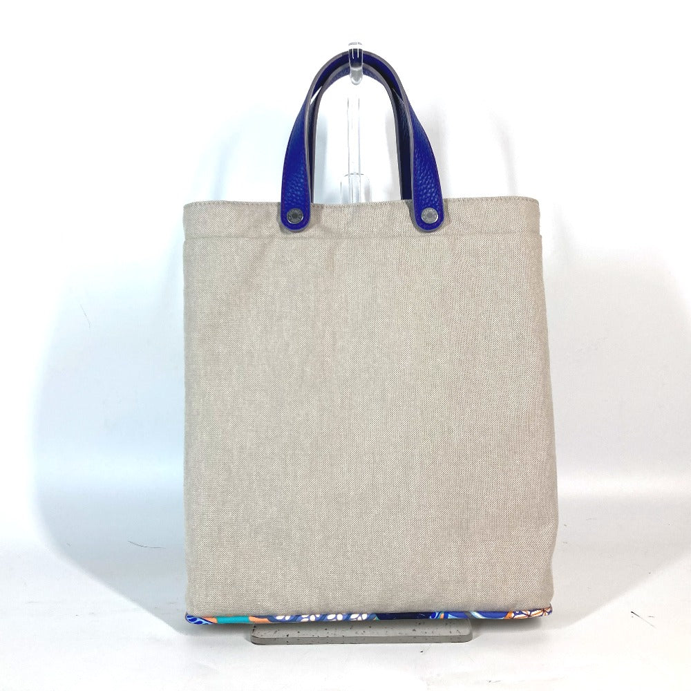 HERMES Tote Bag Canvas, Silk beige Handbag Petit Ash